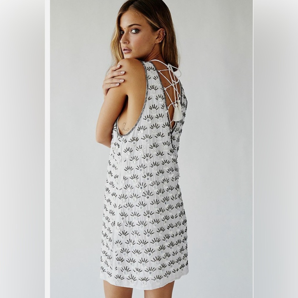 Free People Edie Mirrored Sparkle Shift Dress Size 4